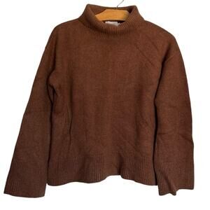 The Reset R Label The Magic Mock Neck Turtleneck Sweater Wool Blend Brown Size M
